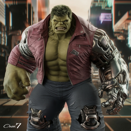 Hulk transformado en un Terminator...